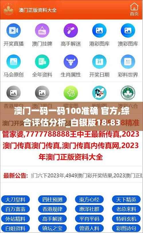 澳门一码一码100准确 官方,综合评估分析_白银版18.83