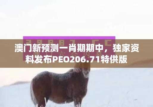 澳门新预测一肖期期中，独家资料发布PEO206.71特供版