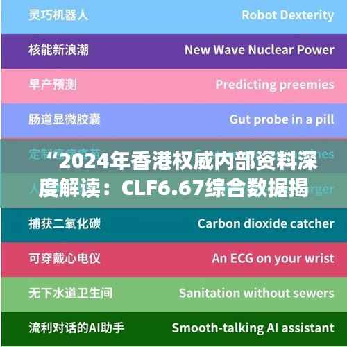 “2024年香港权威内部资料深度解读:CLF6.67综合数据揭秘”