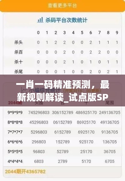 一肖一码精准预测,最新规则解读_试点版SPJ561.74