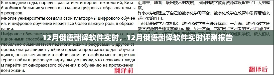 12月俄语翻译软件实时评测报告,实时性能分析与评价