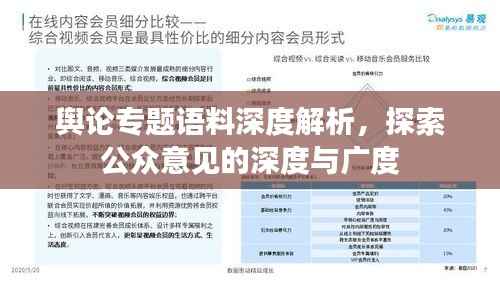 舆论专题语料深度解析,探索公众意见的深度与广度